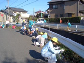 「牟呂用水清流化運動」では、地域住民も鎌や軽トラック等で参加し、協力している